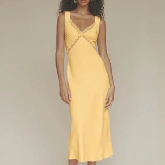 Reformation Dresses & Skirts - ✨EUC  Reformation Provence Silk Dress - Yellow